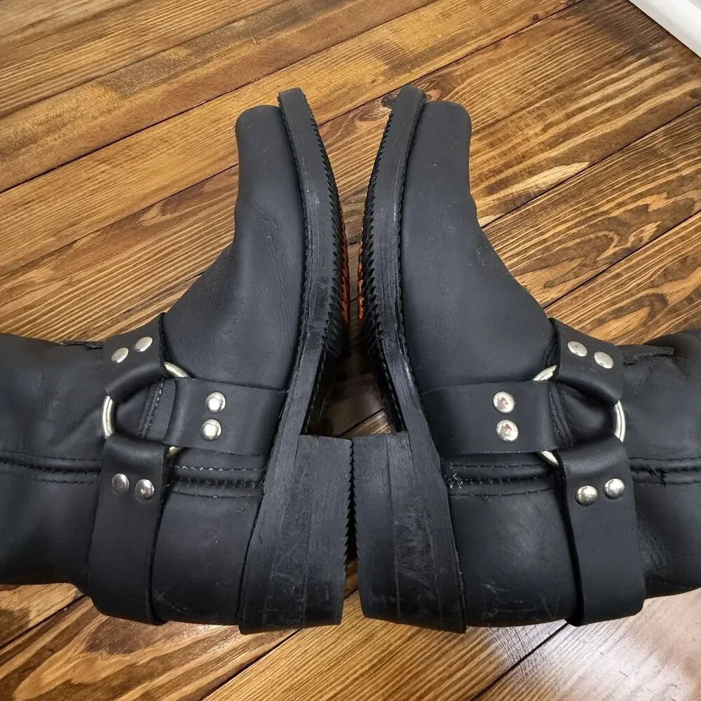 Double-H HH Black Leather Harness Boots Mens 9 | Motorcycle Riding Engineer - Picture 5 of 14